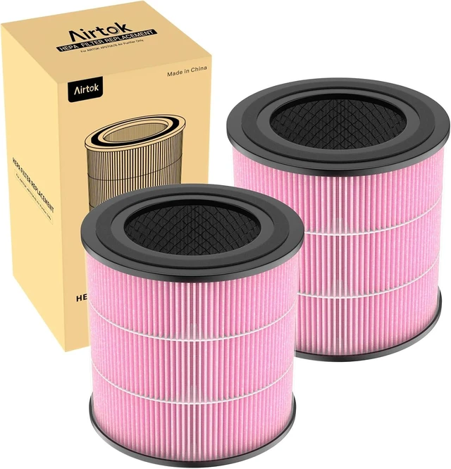 Main image of AP0601 Air Purifier Replacement Filters, 5-in-1 HEPA with Activated Carbon for Pollen & Pet Allergens, 2-Pack (Pink)