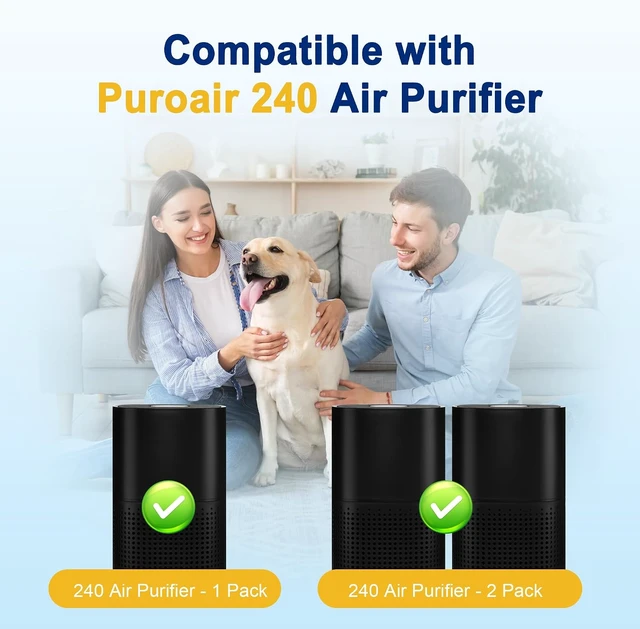 Alt view image 2 of 7 - 240 Replacement Filter for PuroAir 240 Air Purifier, 4-Pack