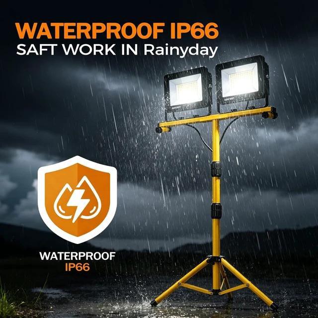 Alt view image 5 of 7 - 14000 Lumen LED Work Light with Stand, 2-Head Adjustable