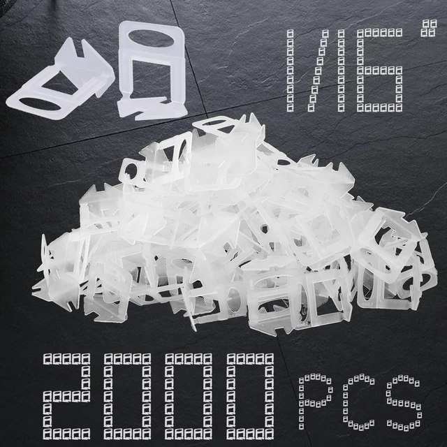 Main image of 2000 Pcs 1/16" (1.5mm) Tile Leveling System Clips for Professional Ceramic & Stone Installation