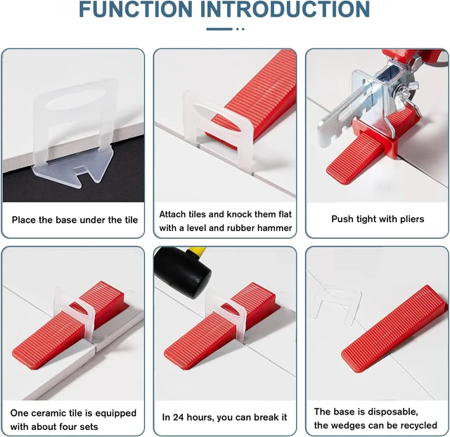 Alt view image 3 of 6 - 2000 Pcs 1/16" (1.5mm) Tile Leveling System Clips for Professional Ceramic & Stone Installation