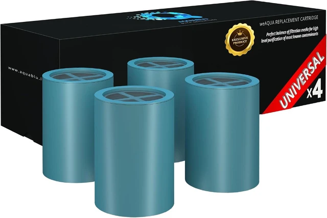 Main image of 4-Pack Shower Filter Replacement Cartridges, Fits Standard Housings