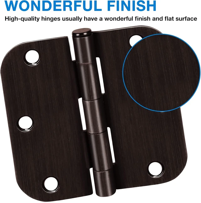 Alt view image 3 of 6 - Oil Rubbed Bronze Residential Door Hinges, 3.5" x 3.5" 5/8"