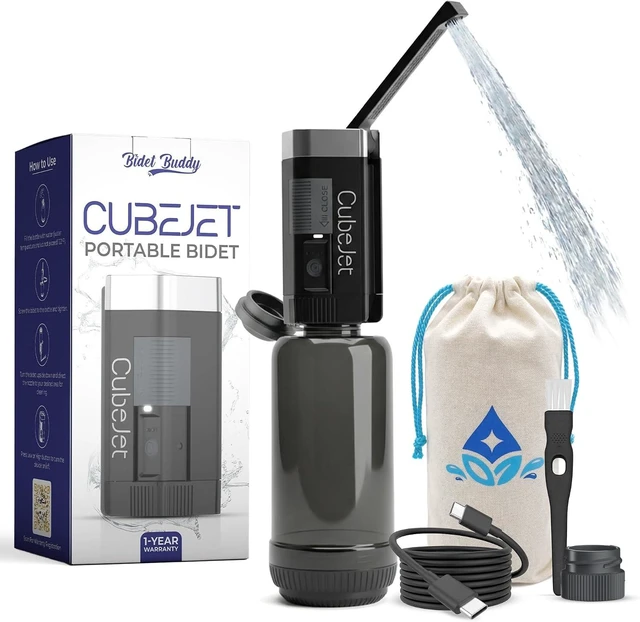 Main image of ® CubeJet Portable Travel Bidet, 380mL Bottle, Obsidian Drift