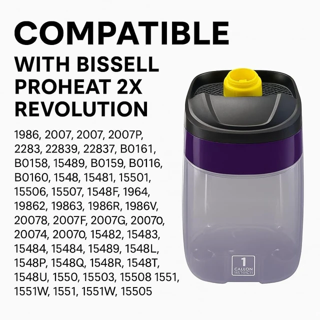 Alt view image 4 of 4 - Clean Tank Replacement for Bissell ProHeat 2X Revolution, Fits 1548, 1986, 2007, 2007P & More, Replaces OEM #1610043