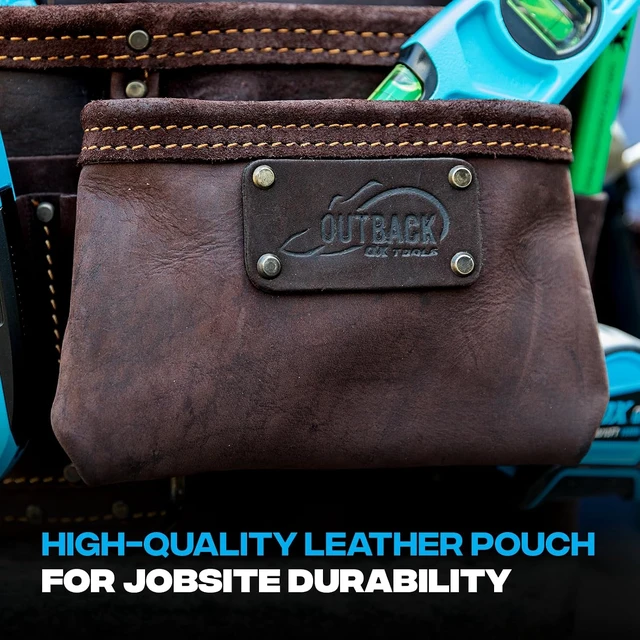Alt view image 3 of 7 - Pro Full Grain Leather Tool Pouches with Double Stitching & Rivet-Reinforced Pockets