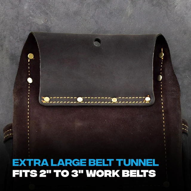 Alt view image 5 of 7 - Pro Full Grain Leather Tool Pouches with Double Stitching & Rivet-Reinforced Pockets