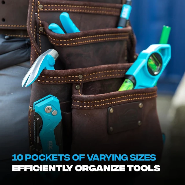 Alt view image 7 of 7 - Pro Full Grain Leather Tool Pouches with Double Stitching & Rivet-Reinforced Pockets