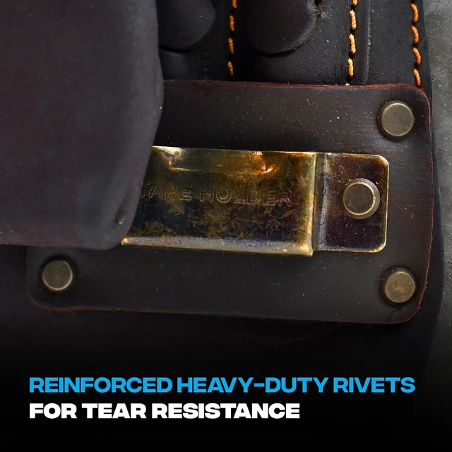 Alt view image 6 of 7 - Pro Full Grain Leather Tool Pouches with Double Stitching & Rivet-Reinforced Pockets