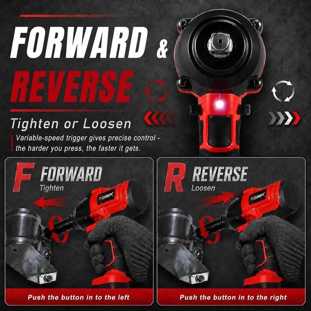 Alt view image 4 of 7 - 1/2 Inch Cordless Impact Wrench Kit, 600N.M/450Ft-lbs High Torque with 4.0Ah Battery, Charger & 6 Sockets