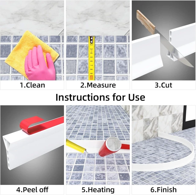 Alt view image 5 of 7 - 3"H Shower Threshold Water Dam, Water Guard, 59 Inch (White)