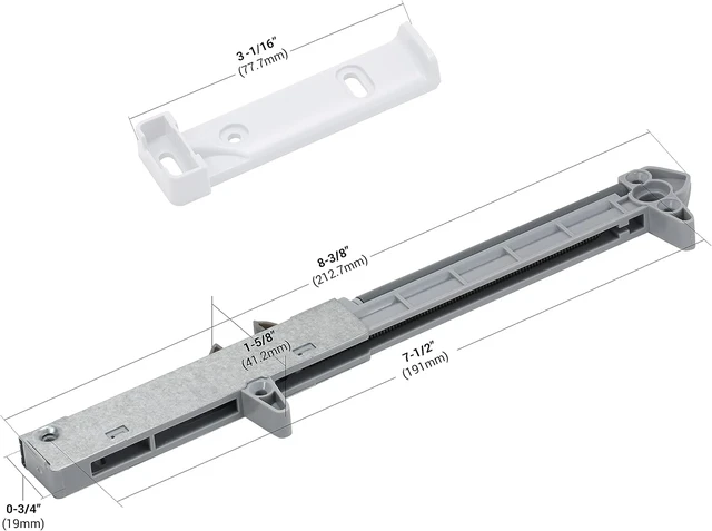Alt view image 2 of 7 - 10-Pack Titus Hardware Soft Close Drawer Adapter, Add-On/Retrofit for Wood Drawers (White), SCD104W