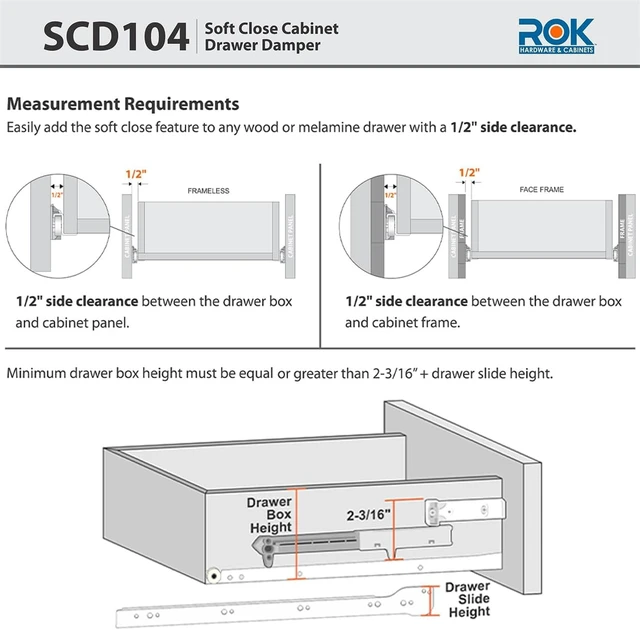 Alt view image 6 of 7 - 10-Pack Titus Hardware Soft Close Drawer Adapter, Add-On/Retrofit for Wood Drawers (White), SCD104W