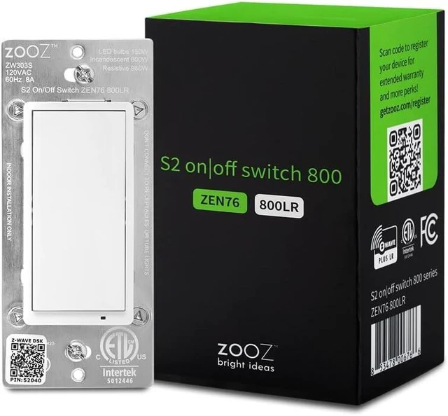 Main image of 800 Series Z-Wave Long Range S2 On/Off Switch, ZEN76 800LR (White)