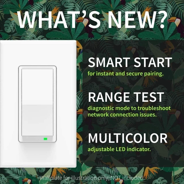 Alt view image 4 of 6 - 800 Series Z-Wave Long Range S2 On/Off Switch, ZEN76 800LR (White)