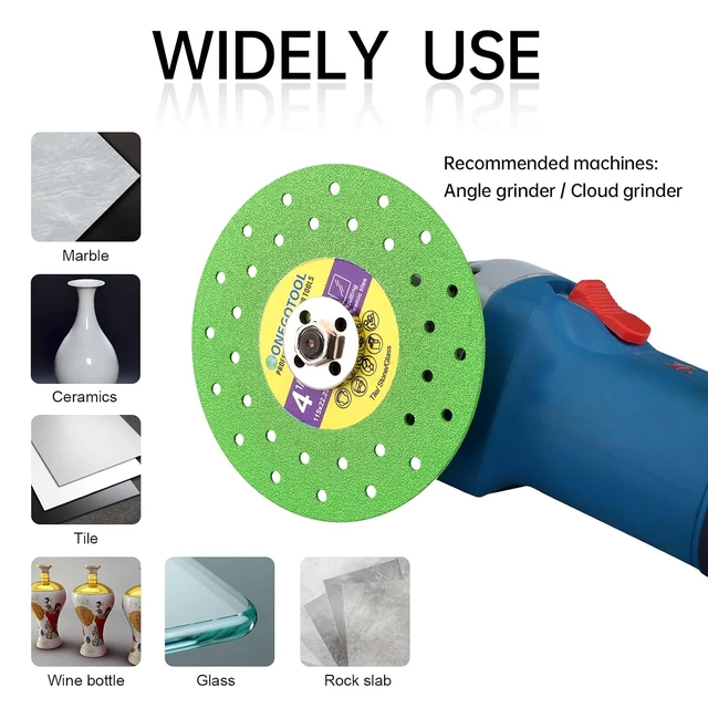 Alt view image 6 of 6 - 4-1/2 Inch Diamond Saw Blade for Angle Grinder, Tile Cutter for Porcelain, Ceramic, Glass & Marble (10 Pcs)