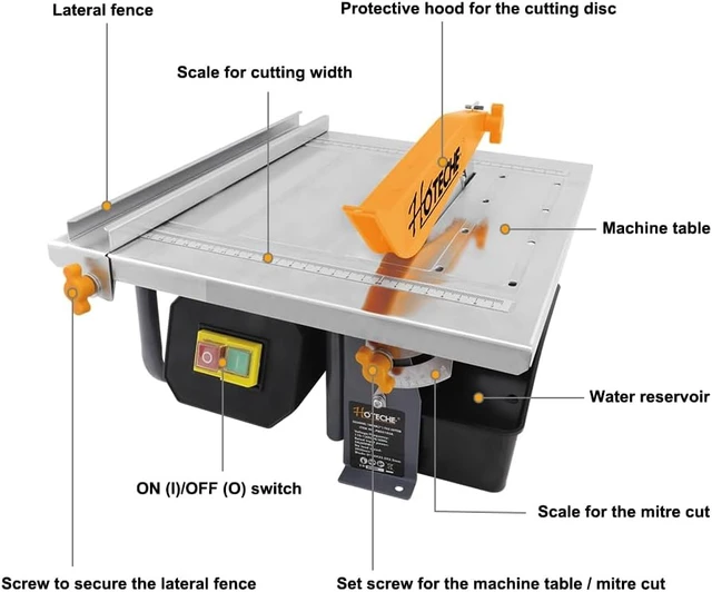 Alt view image 2 of 7 - 7-Inch Wet Tile Saw with 5A Motor, Adjustable Cutting Depth & Water Reservoir