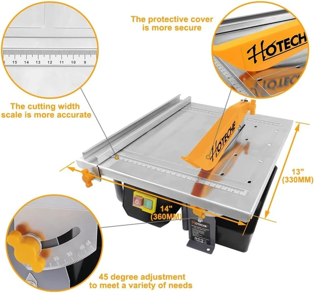 Alt view image 3 of 7 - 7-Inch Wet Tile Saw with 5A Motor, Adjustable Cutting Depth & Water Reservoir