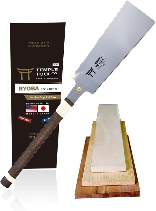 Main image of 9.5 Ryoba Japanese Pull Saw with Rip-Cut & Crosscut Blades for Dovetails, Tenons & Joinery