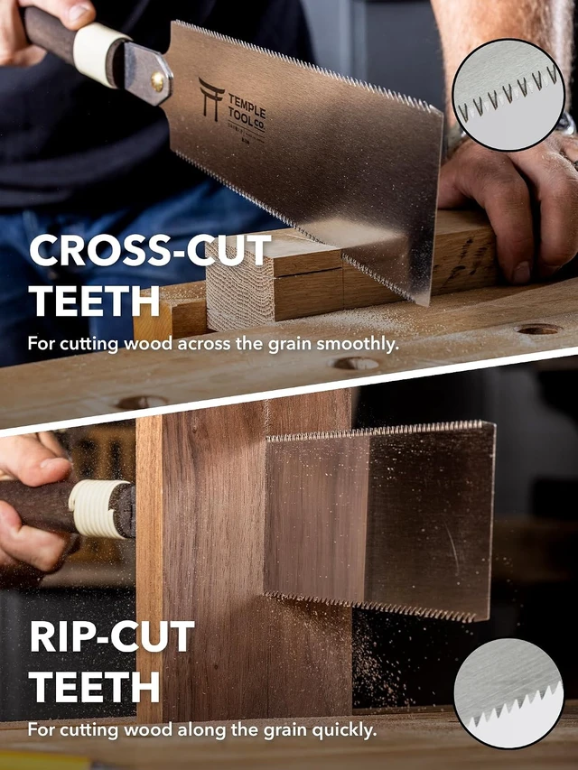 Alt view image 6 of 7 - 9.5 Ryoba Japanese Pull Saw with Rip-Cut & Crosscut Blades for Dovetails, Tenons & Joinery