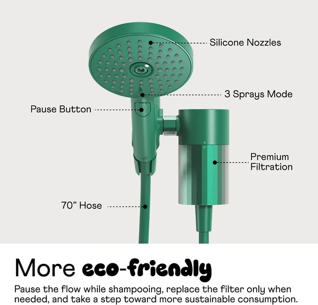 Alt view image 5 of 7 - High Performance Filtered Handheld Showerhead (Black)