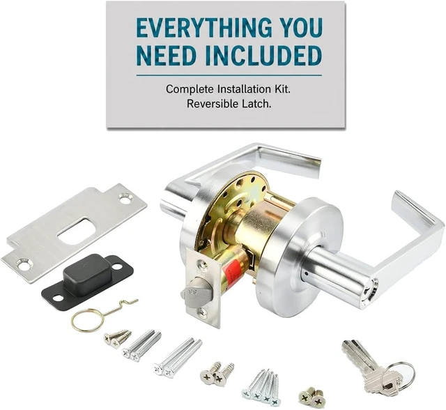 Alt view image 3 of 7 - LO-Lock ADA-Compliant Commercial Lever Door Lock with Clutch Keylock