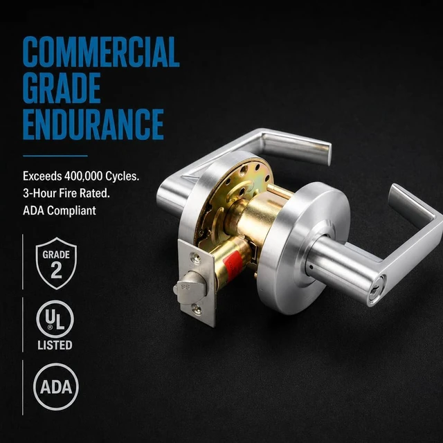Alt view image 6 of 7 - LO-Lock ADA-Compliant Commercial Lever Door Lock with Clutch Keylock