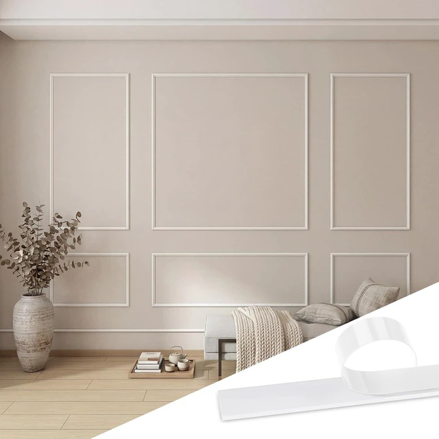 Main image of 3-Set Peel and Stick 3D Wall Molding Kit, 23x56in + 48x56in