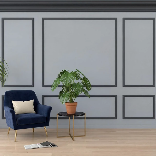 Alt view image 4 of 6 - 3-Set Peel and Stick 3D Wall Molding Kit, 23x56in + 48x56in