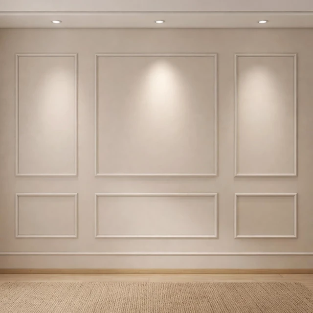 Alt view image 5 of 6 - 3-Set Peel and Stick 3D Wall Molding Kit, 23x56in + 48x56in
