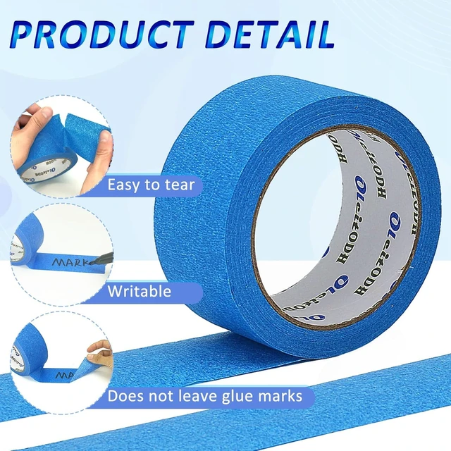 Alt view image 3 of 7 - 3" x 60 Yards Blue Painter's Tape, Wide Masking Tape for Painting, 6-Pack