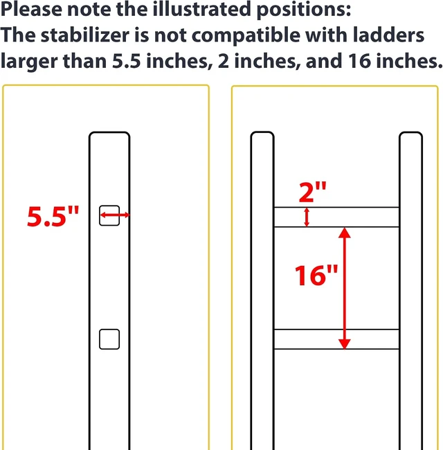 Alt view image 7 of 7 - Heavy-Duty Steel Extension Ladder Stabilizer for Roof, Adjustable Standoff for Gutters & Windows
