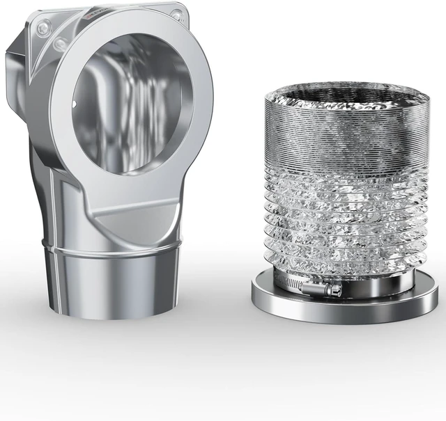 Main image of DV90 Magnetic Dryer Vent Coupling Kit, Airtight Seal Quick Connector with 2.6ft 4" Duct & Two Clamps