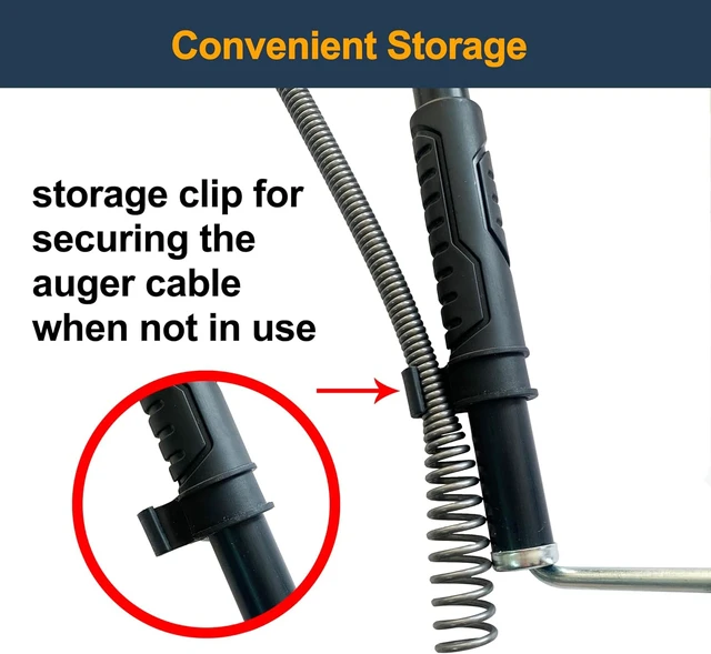 Alt view image 6 of 7 - Professional Toilet/Closet Auger, 3 Feet Pipe Snake