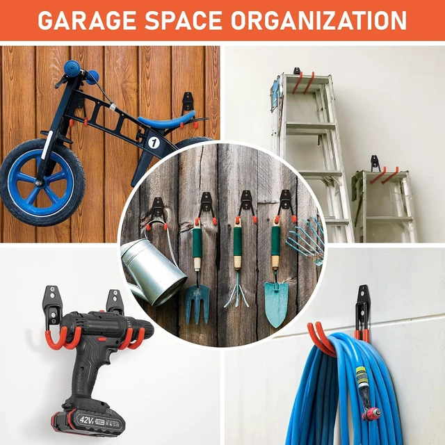 Alt view image 3 of 7 - Anti-Slip Heavy Duty Wall Mount Garage Hooks, 32-Pack
