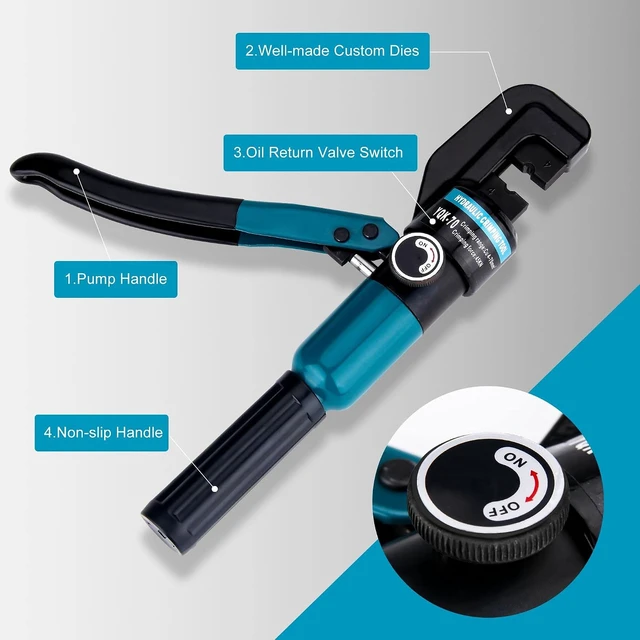 Alt view image 3 of 7 - 10-Ton Hydraulic Crimping Tool for 1/8"-3/16" Cable Railing Kits