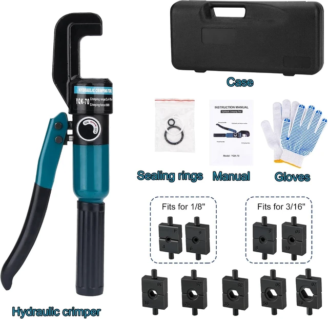 Alt view image 6 of 7 - 10-Ton Hydraulic Crimping Tool for 1/8"-3/16" Cable Railing Kits