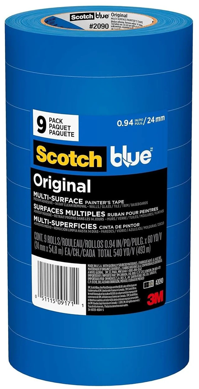 Main image of 1 Inch Wide Multi-Surface Painter's Tape, 9 Rolls
