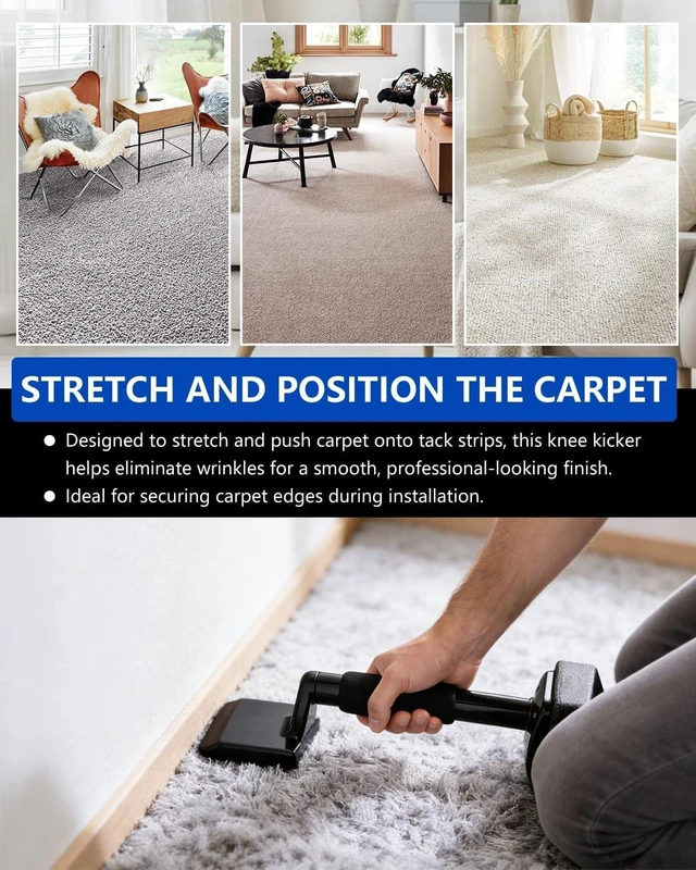 Alt view image 5 of 7 - Carpet Knee Kicker Kit with Tucker & Stretcher Tools for Carpet Stretching, Tucking & Installation