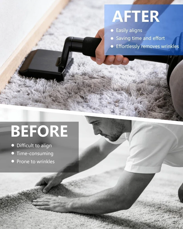 Alt view image 4 of 7 - Carpet Knee Kicker Kit with Tucker & Stretcher Tools for Carpet Stretching, Tucking & Installation