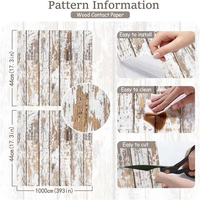 Alt view image 2 of 6 - 17.3"×393" Peel and Stick Shiplap Wood Contact Paper