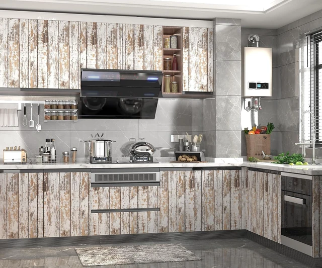 Alt view image 5 of 6 - 17.3"×393" Peel and Stick Shiplap Wood Contact Paper