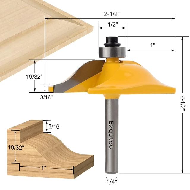 Alt view image 2 of 7 - 1/4" Shank Raised Panel Cabinet Door Making Bits, 3 PCS