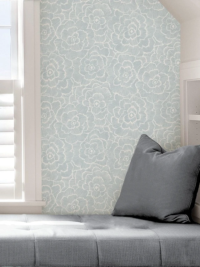 Alt view image 5 of 6 - WallPops NUS4048 Saraya Peel & Stick Wallpaper (Blue)