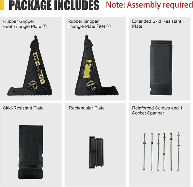 Alt view image 3 of 7 - Ladder Leveler & Pitch Hopper Stabilizer for Stairs & Extension Ladders, Conquers Uneven Ground (Regular Black)