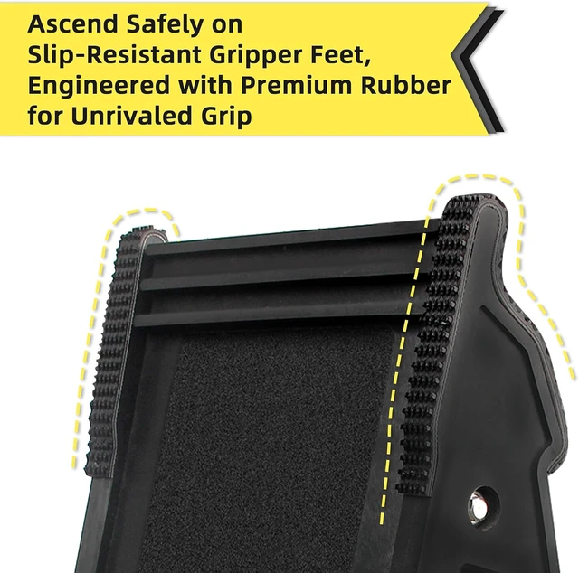 Alt view image 5 of 7 - Ladder Leveler & Pitch Hopper Stabilizer for Stairs & Extension Ladders, Conquers Uneven Ground (Regular Black)