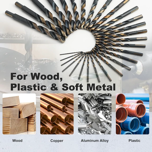 Alt view image 7 of 7 - 29-Piece M2 Metal Twist Drill Bit Set with Case