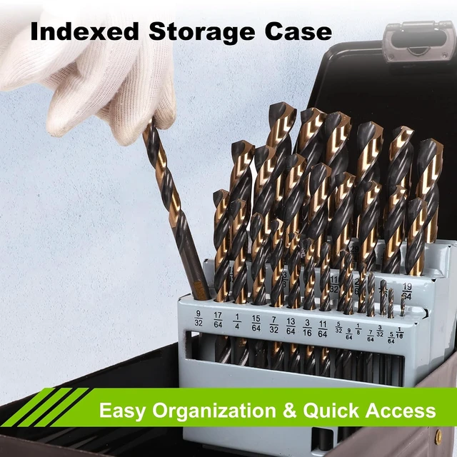 Alt view image 5 of 7 - 29-Piece M2 Metal Twist Drill Bit Set with Case