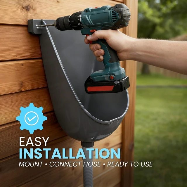 Alt view image 4 of 7 - UV Resistant Waterless Urinal with Hose, Outdoor Urinal for Men