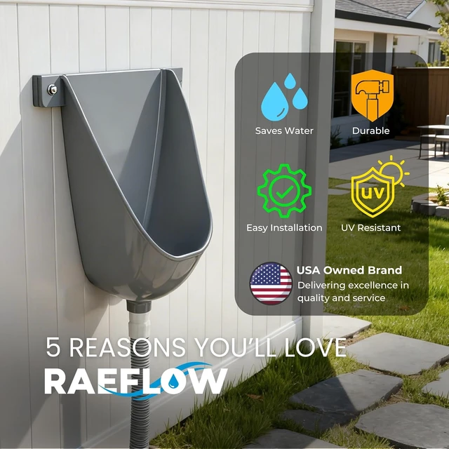 Alt view image 7 of 7 - UV Resistant Waterless Urinal with Hose, Outdoor Urinal for Men